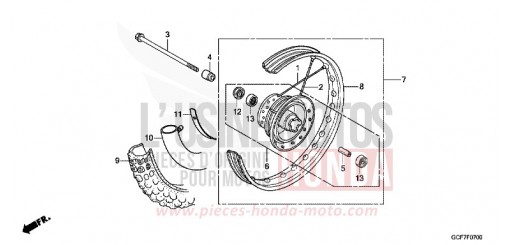 FRONT WHEEL CRF70FC de 2012